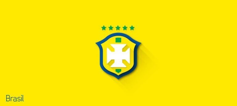Brasões das seleções da Copa em Flat Design